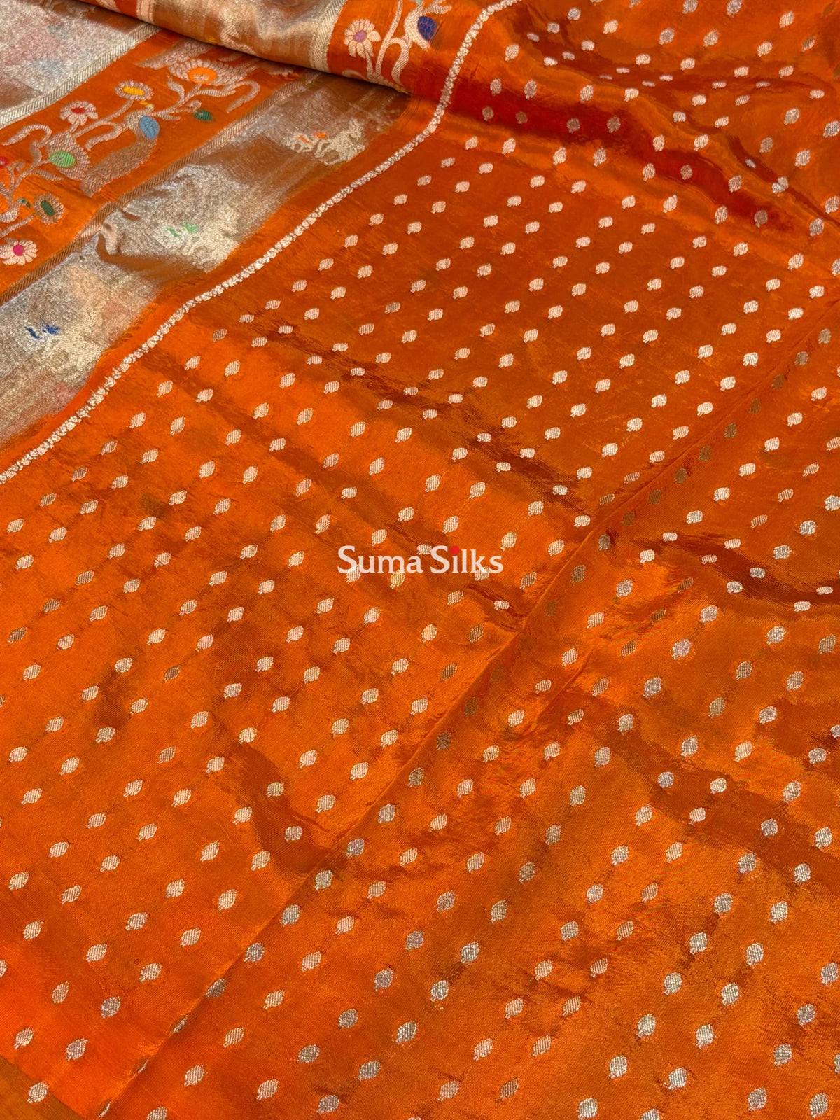 Chinniya Silk Saree Orange Color