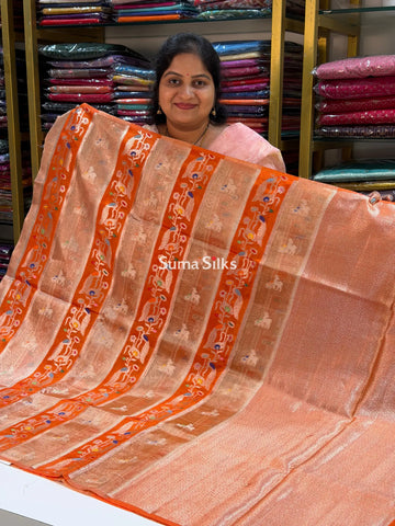 Chinniya Silk Saree Orange Color