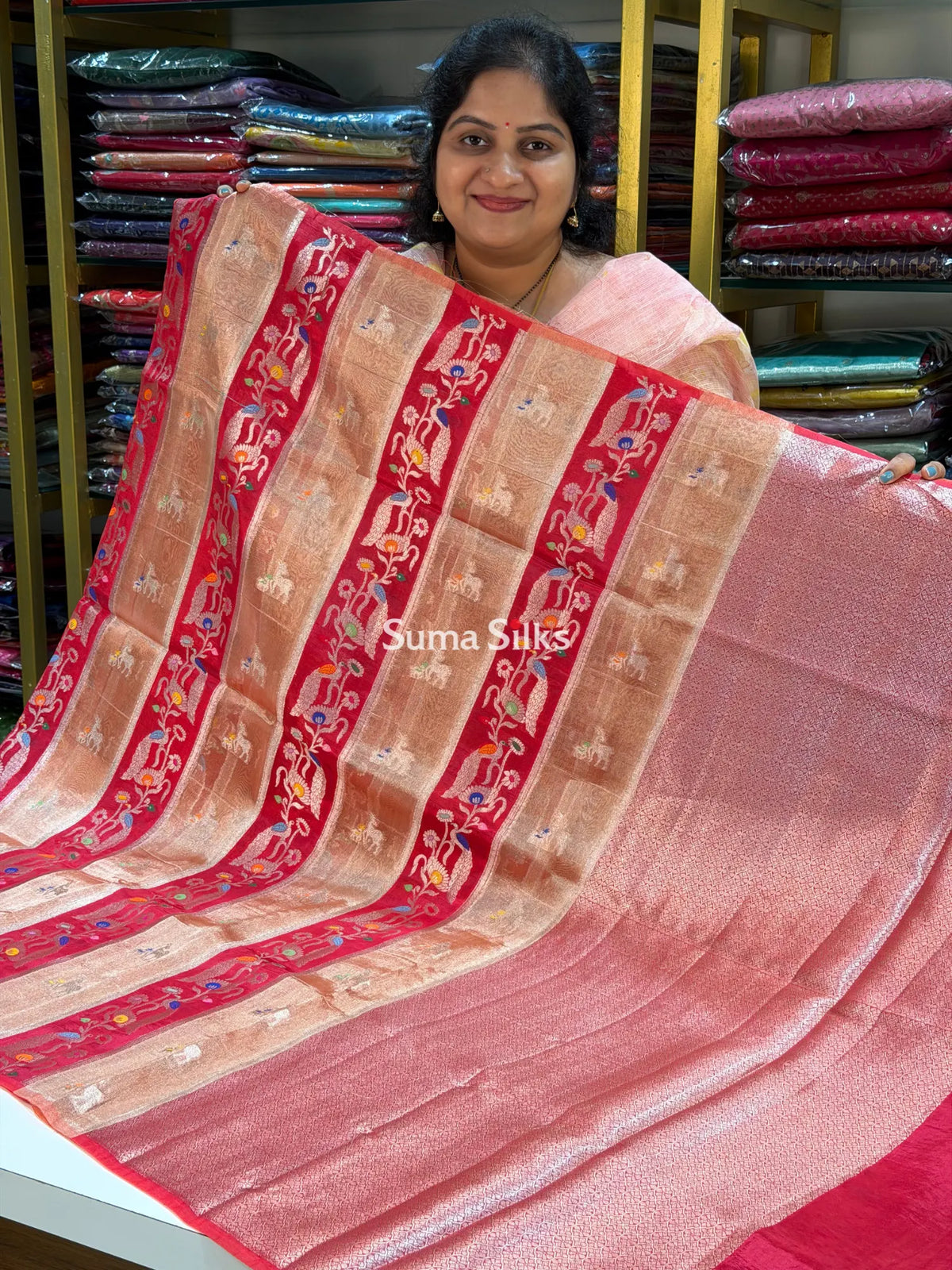 Chinniya Silk Saree Pink Color