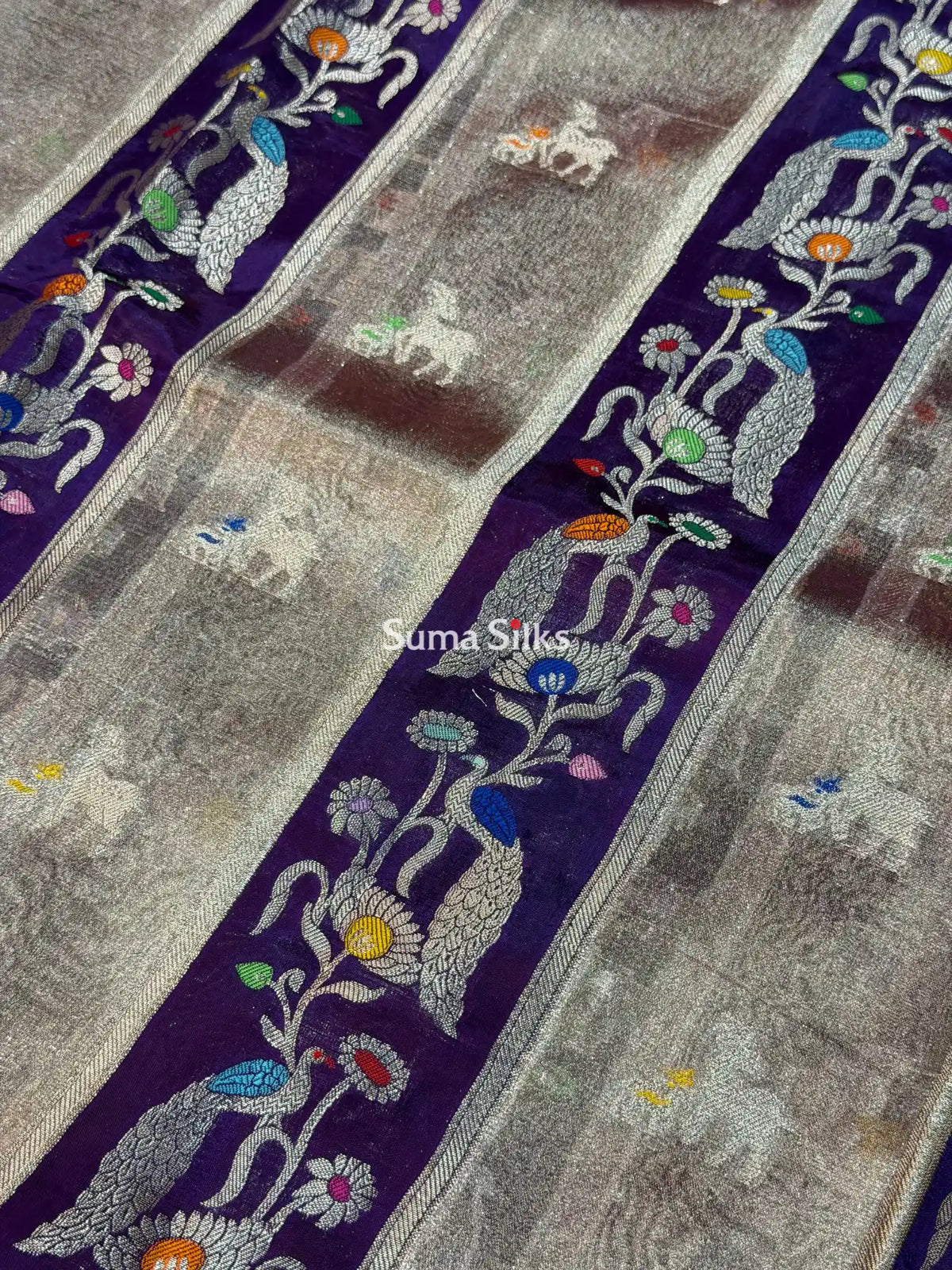 Chinniya Silk Saree Purple Color