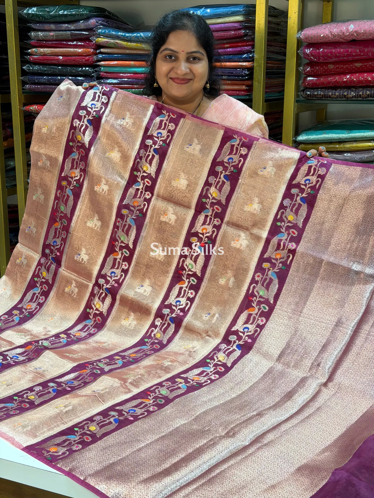 Chinniya Silk Saree Wine Color