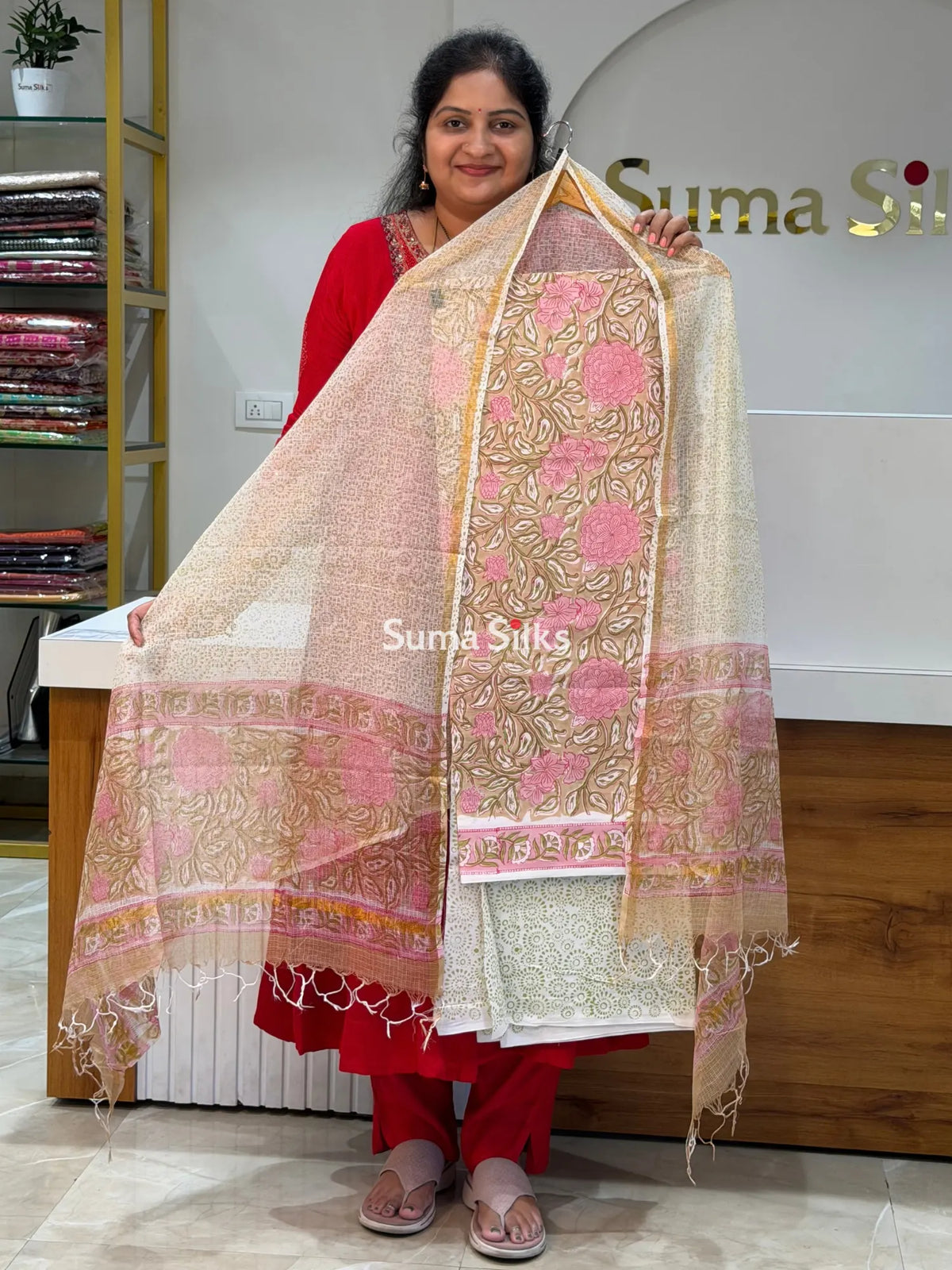 Cotton with Kota Dupatta Allover Floral Chico