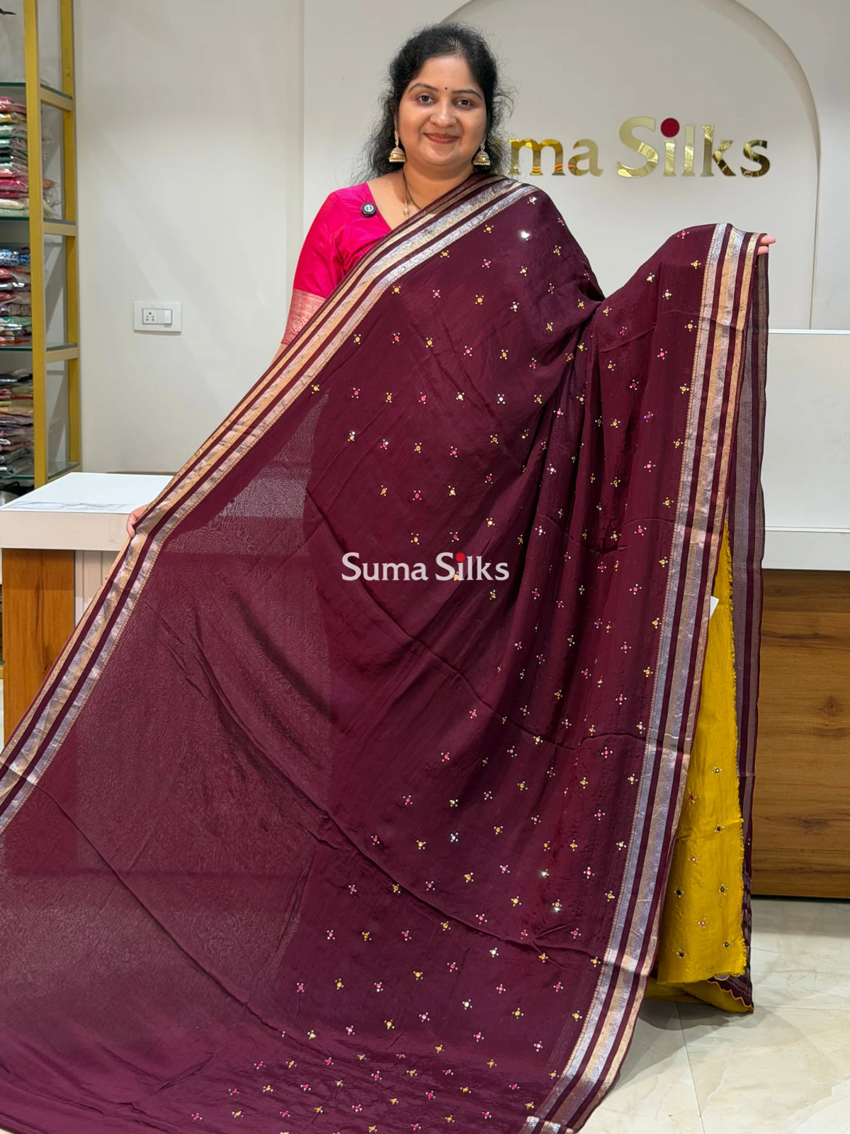 Crepe Georgette Saree Snuff Color