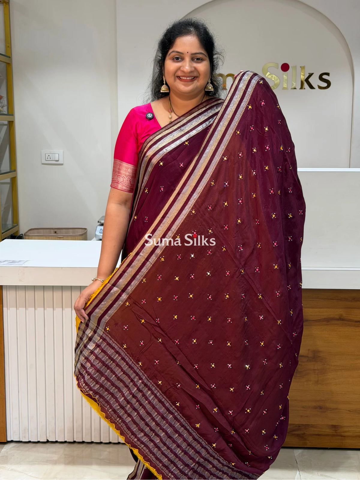 Crepe Georgette Saree Snuff Color