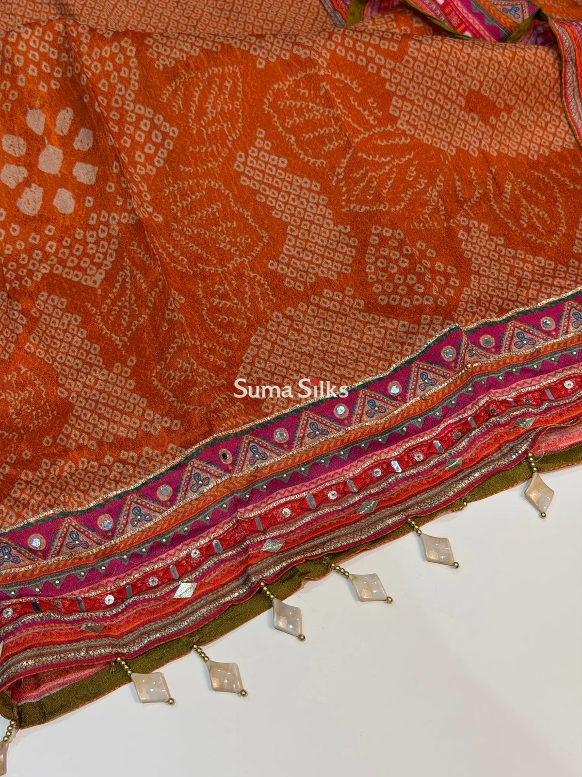 Crepe Suit Set Orange Color