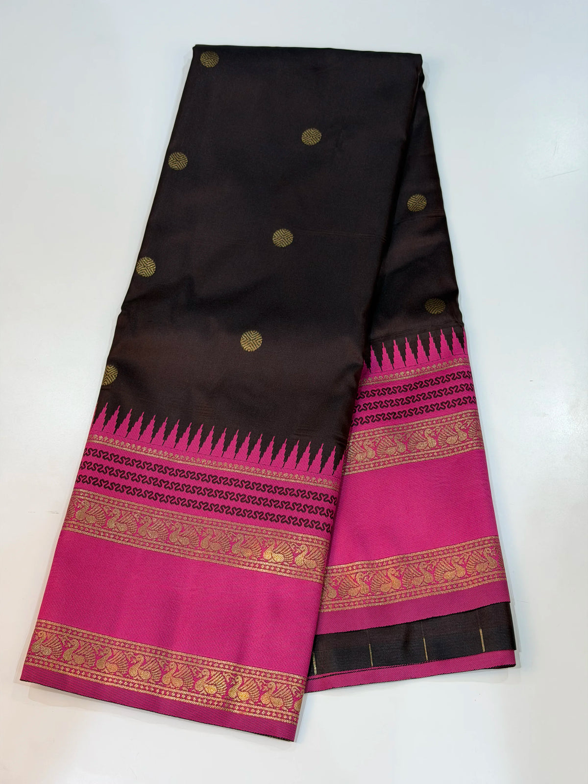 Semi Gadwal - Dark Coffe Brown Color