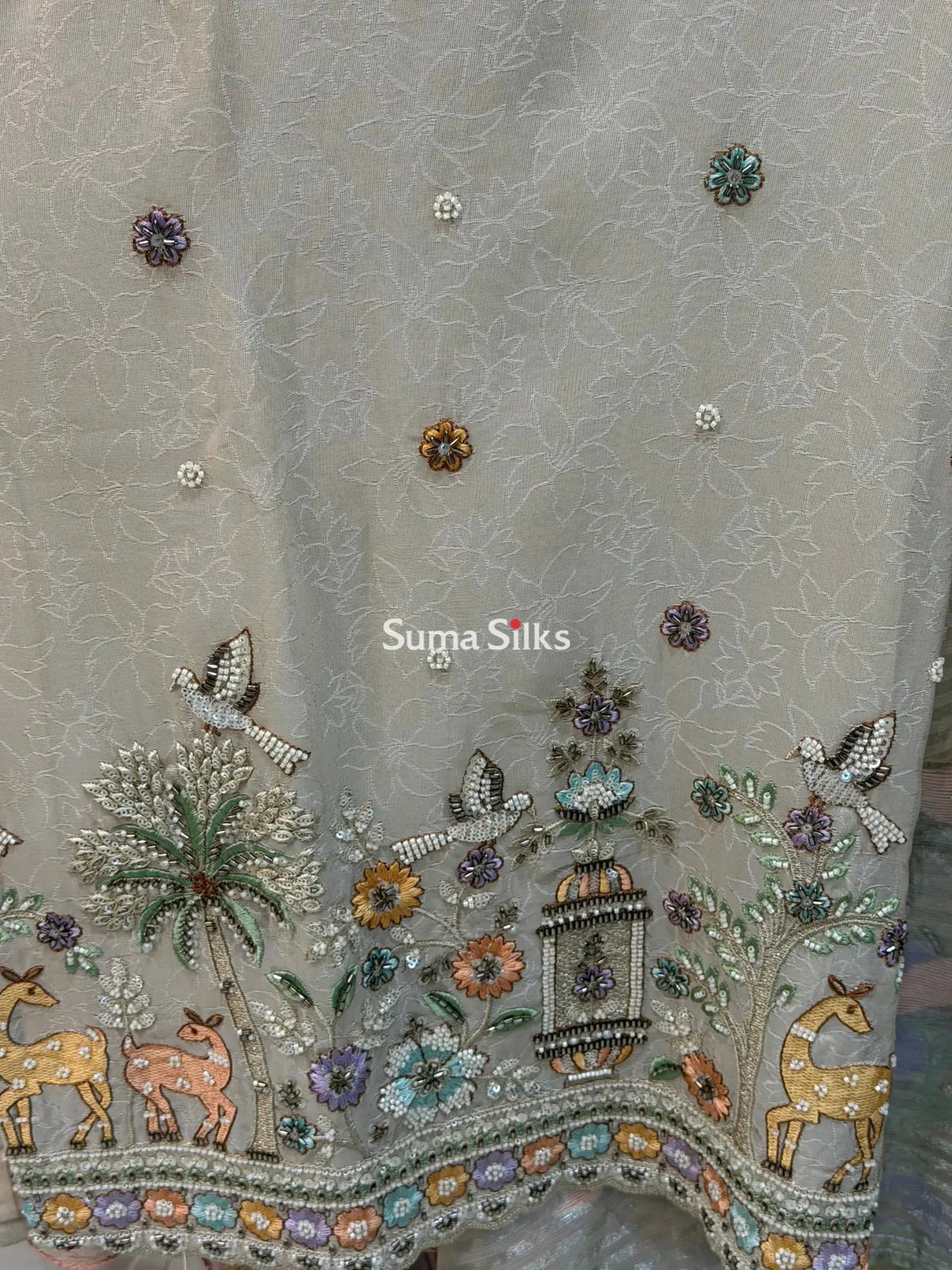 Designer Shimmer Tissue with Handwork Close