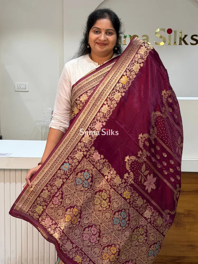 HO Crepe Silk Saree Center Design Snuff Color
