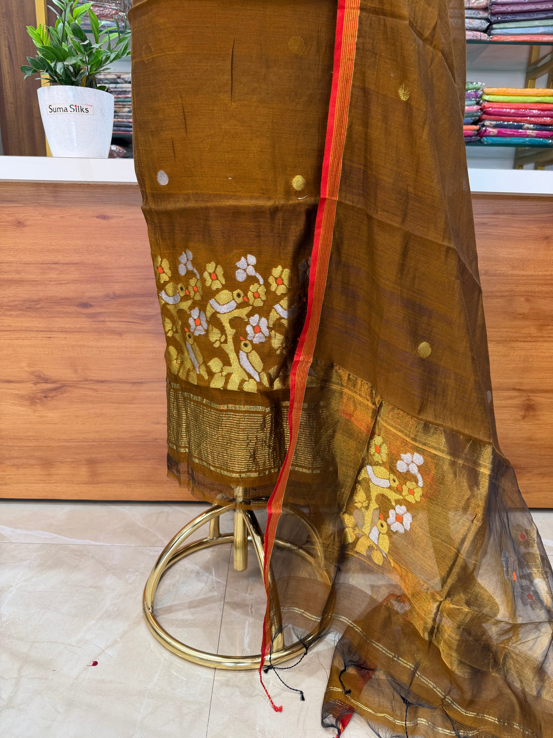 Pure Muslin Jamdhani Dress Material