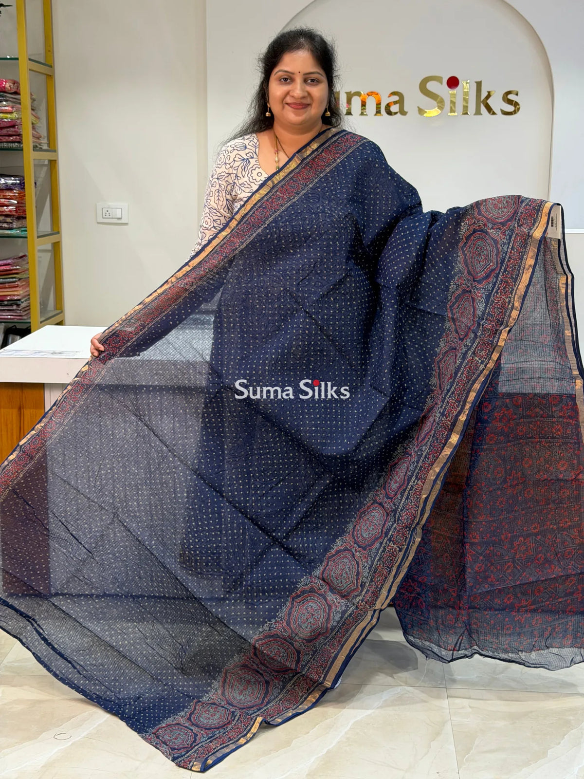 Jaipur Kota Block Printed Ajrakh Blue
