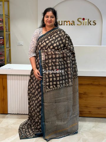 Jaipur Kota Block Printed Baby Elephant Black