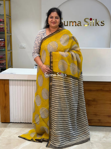 Jaipur Kota Block Printed Circles Yellow