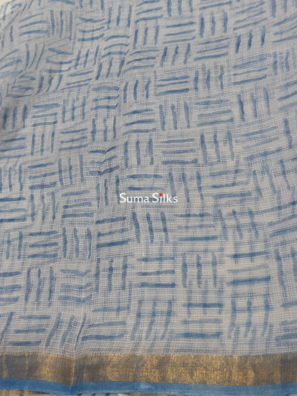 Jaipur Kota Block Printed Floral Powder Blue