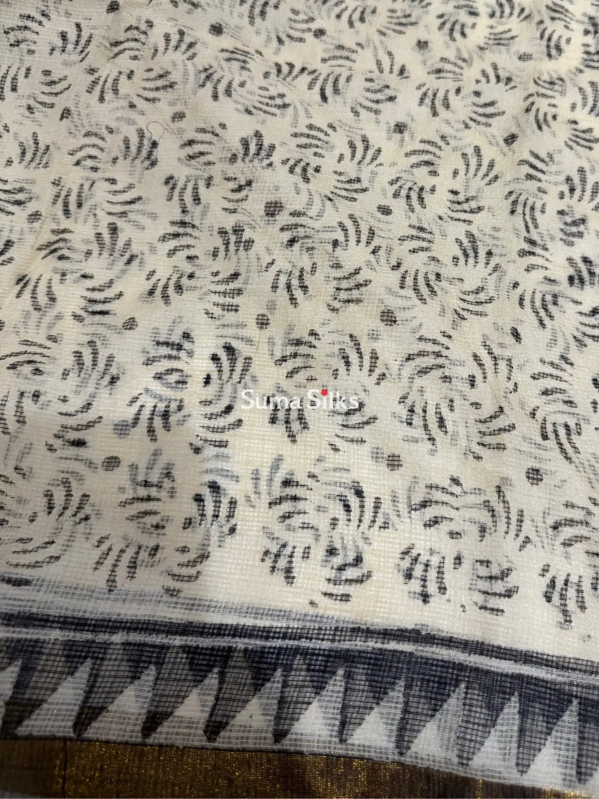 Jaipur Kota Block Printed Triangle Black