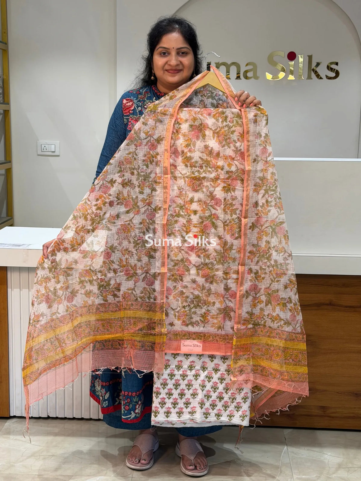Jaipur Kota Creeper Design Peach Color