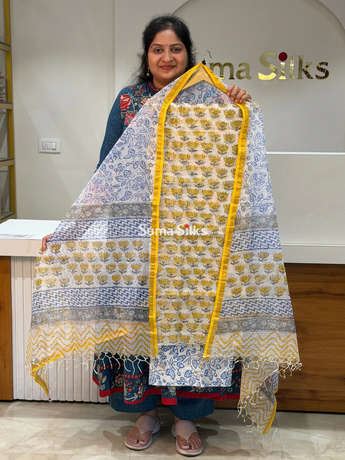 Jaipur Kota Floral Design White Color