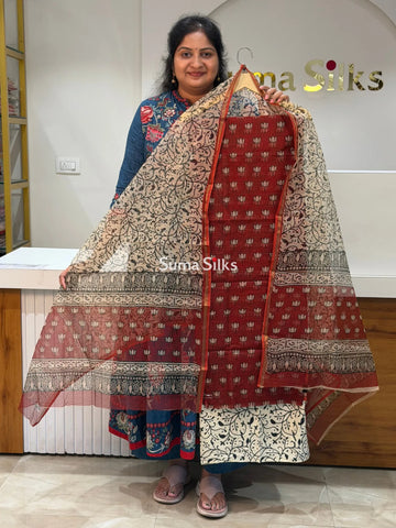Jaipur Kota Lotus Design Red Color