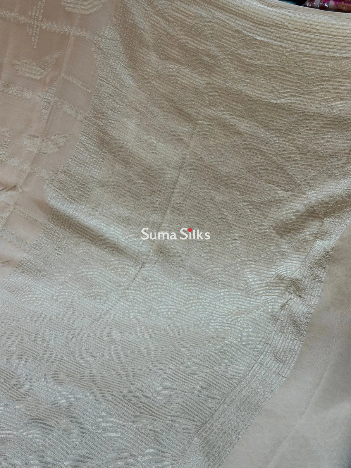 Kaddi Crepe Georgette Beige Color