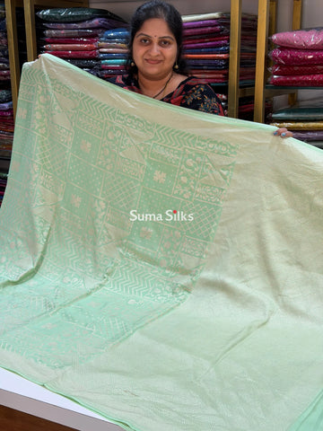 Kaddi Crepe Georgette Sea Green Color