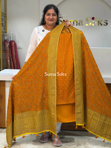 Kaddi Georgette Dress Material Musturd Color