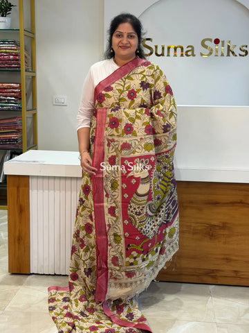 Kalamkari Chennur Silk Nizam Border Kora