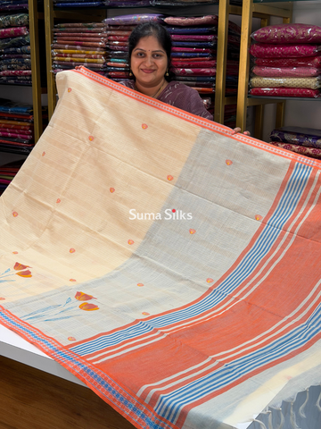Kanchi Cotton Applique Cream Color