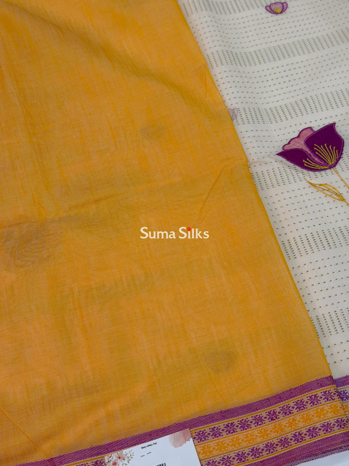 Kanchi Cotton Applique Peach