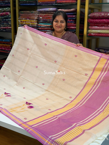 Kanchi Cotton Applique Peach
