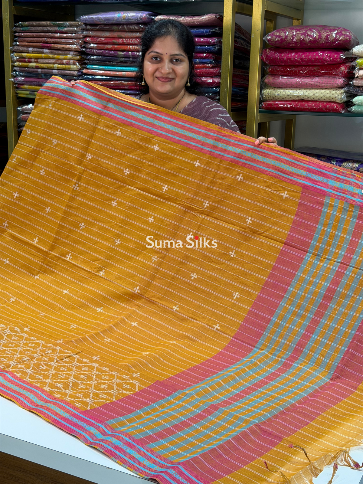 Kanchi Cotton Work Musturd