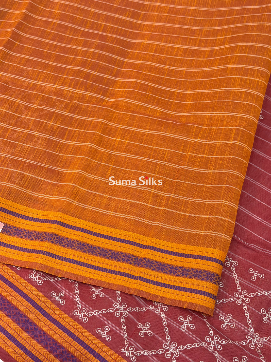 Kanchi Cotton Work Rust