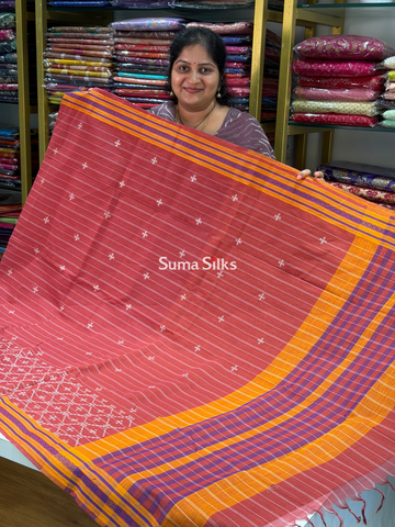 Kanchi Cotton Work Rust