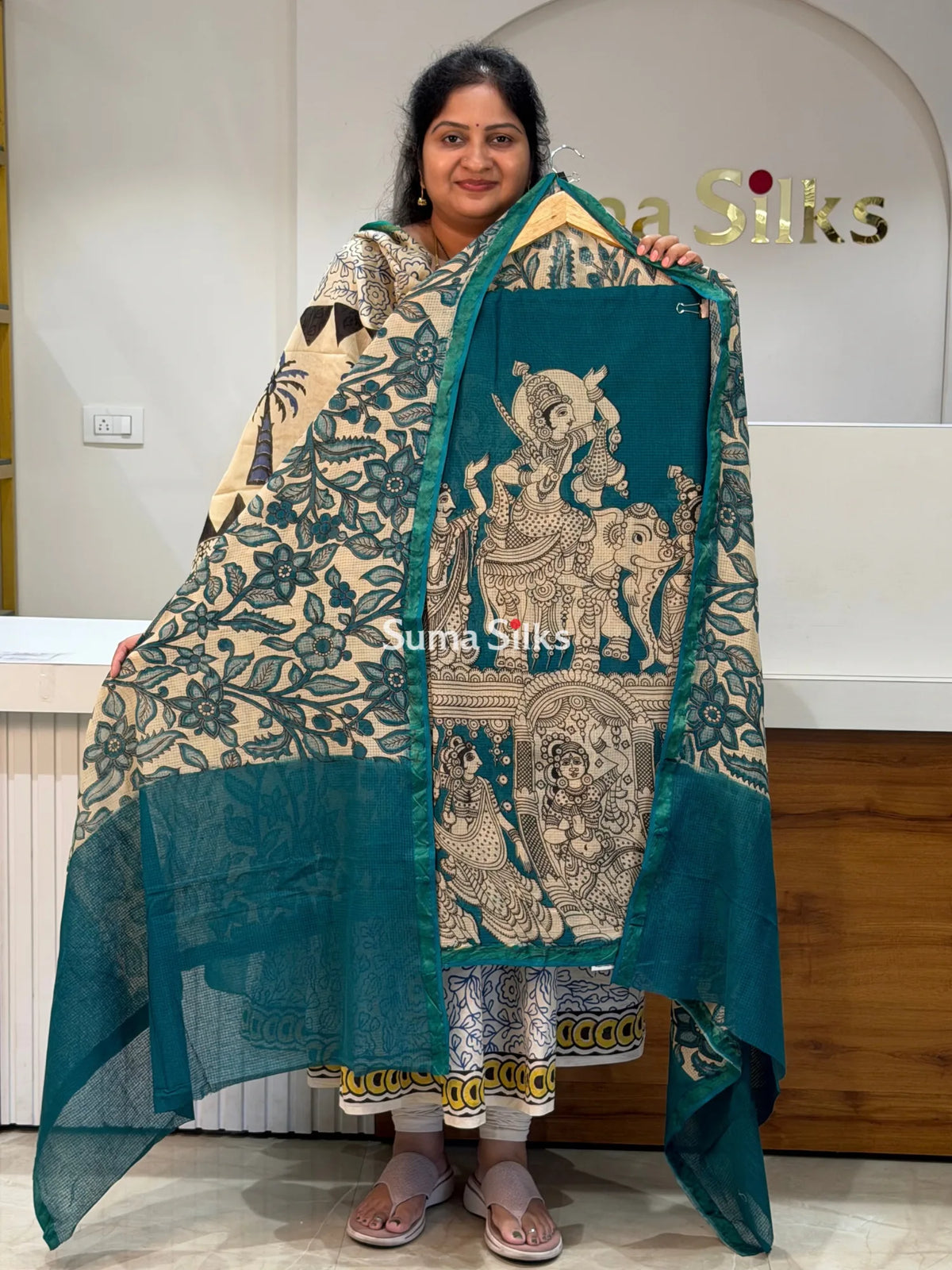 Kota Kalamkari Green Color