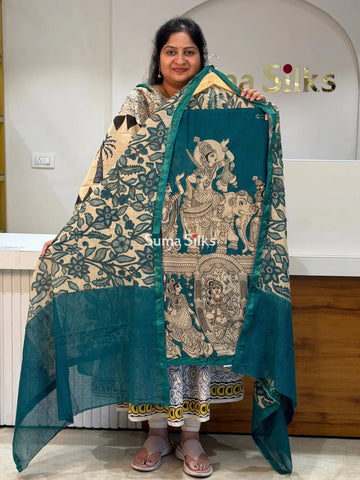 Kota Kalamkari Green Color