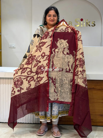 Kota Kalamkari Wine Color