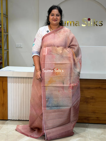 Kota Tissue Saree Onion Pink Color