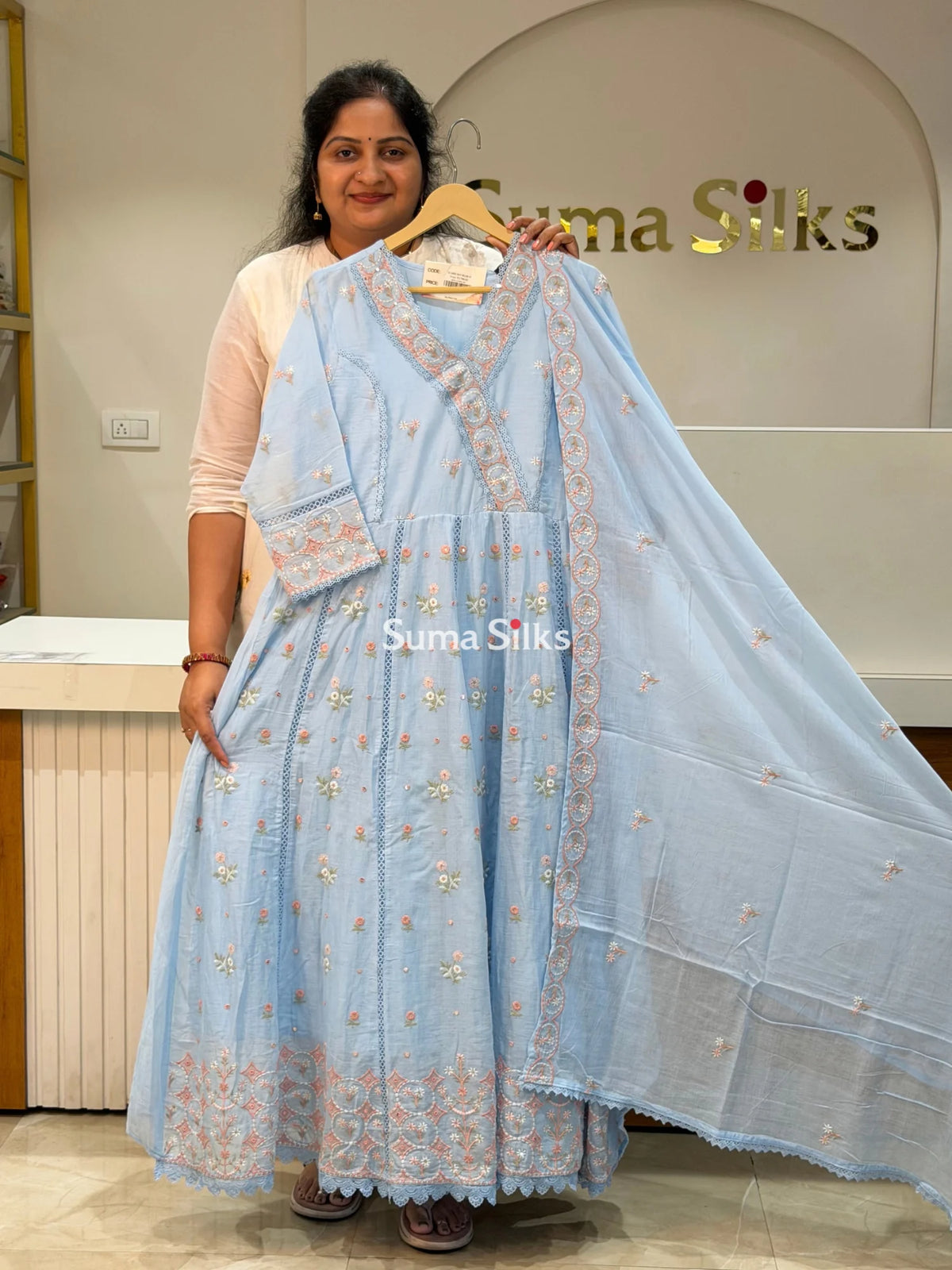 Pure Mul Cotton with Chikankari Work Premium Quality Readymade Suit Set