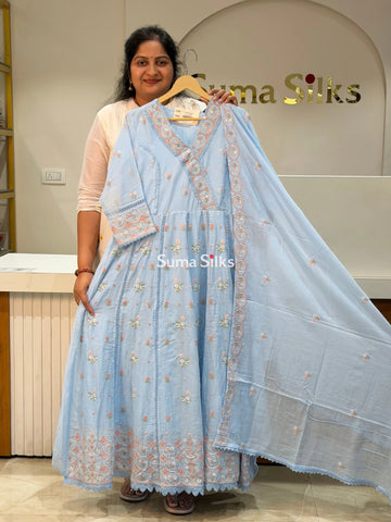 Pure Mul Cotton with Chikankari Work Premium Quality Readymade Suit Set