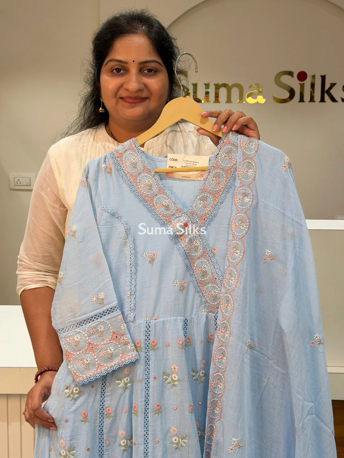 Pure Mul Cotton with Chikankari Work Premium Quality Readymade Suit Set