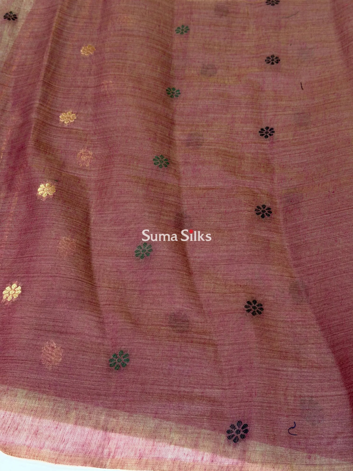 Linen Cotton Jamdani Peacock Pista