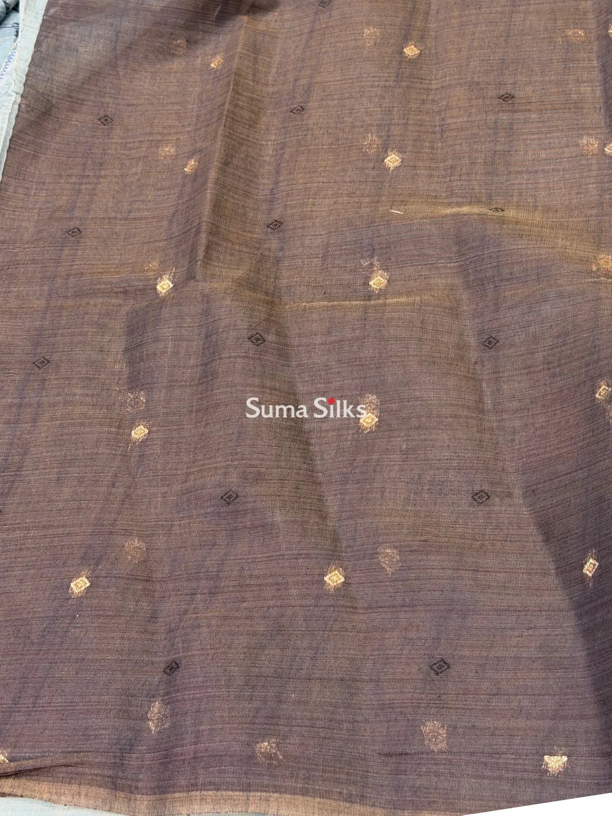 Linen Cotton Jamdani Tree Powder Blue