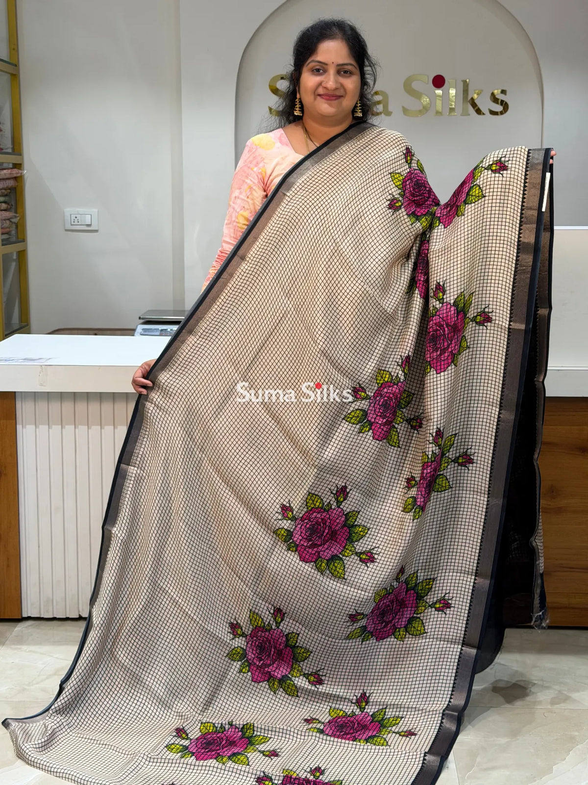 Mangalagiri Digital Print Checks Design