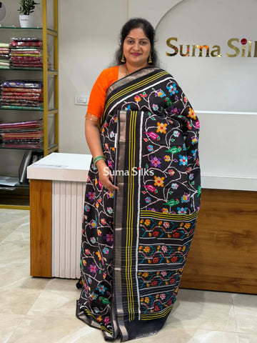 Mangalagiri Digital Print Patola Black