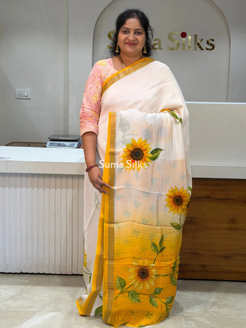 Mangalagiri Digital Print Sunflower Design