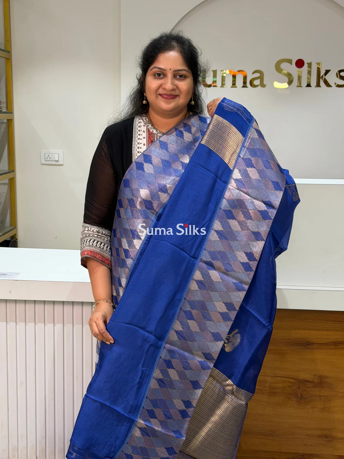 Manipuri Kota Attach Border Blue