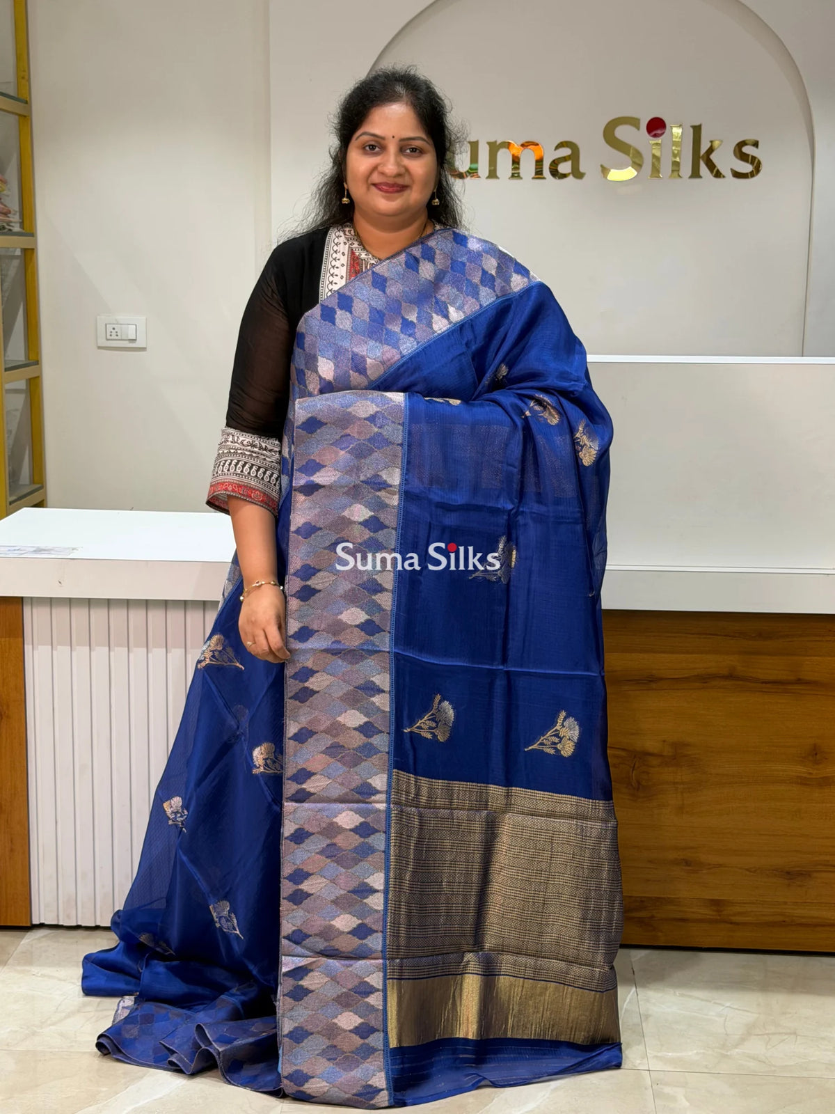Manipuri Kota Attach Border Blue