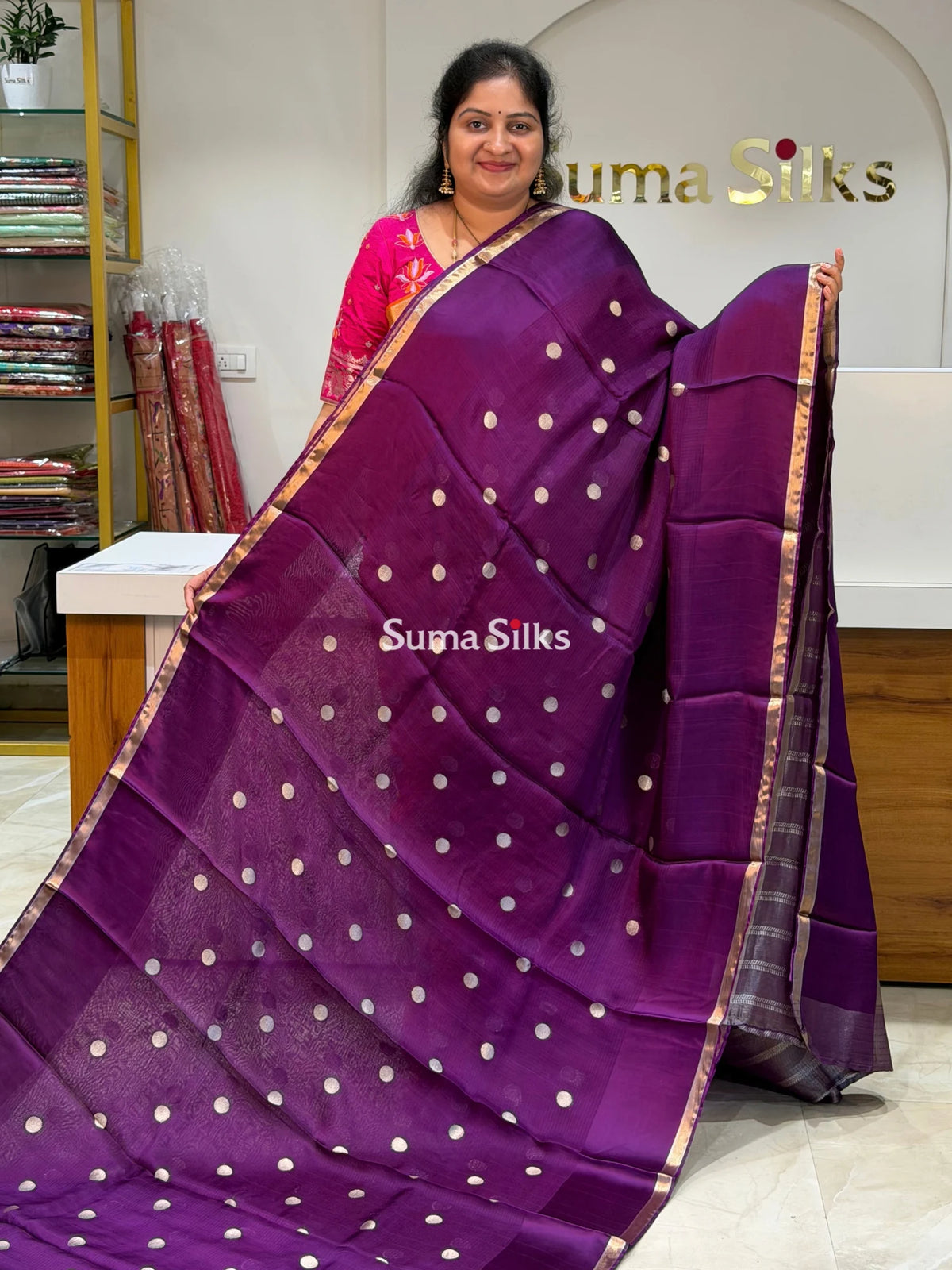 Manipuri Kota Paithani Pallu Purple Color