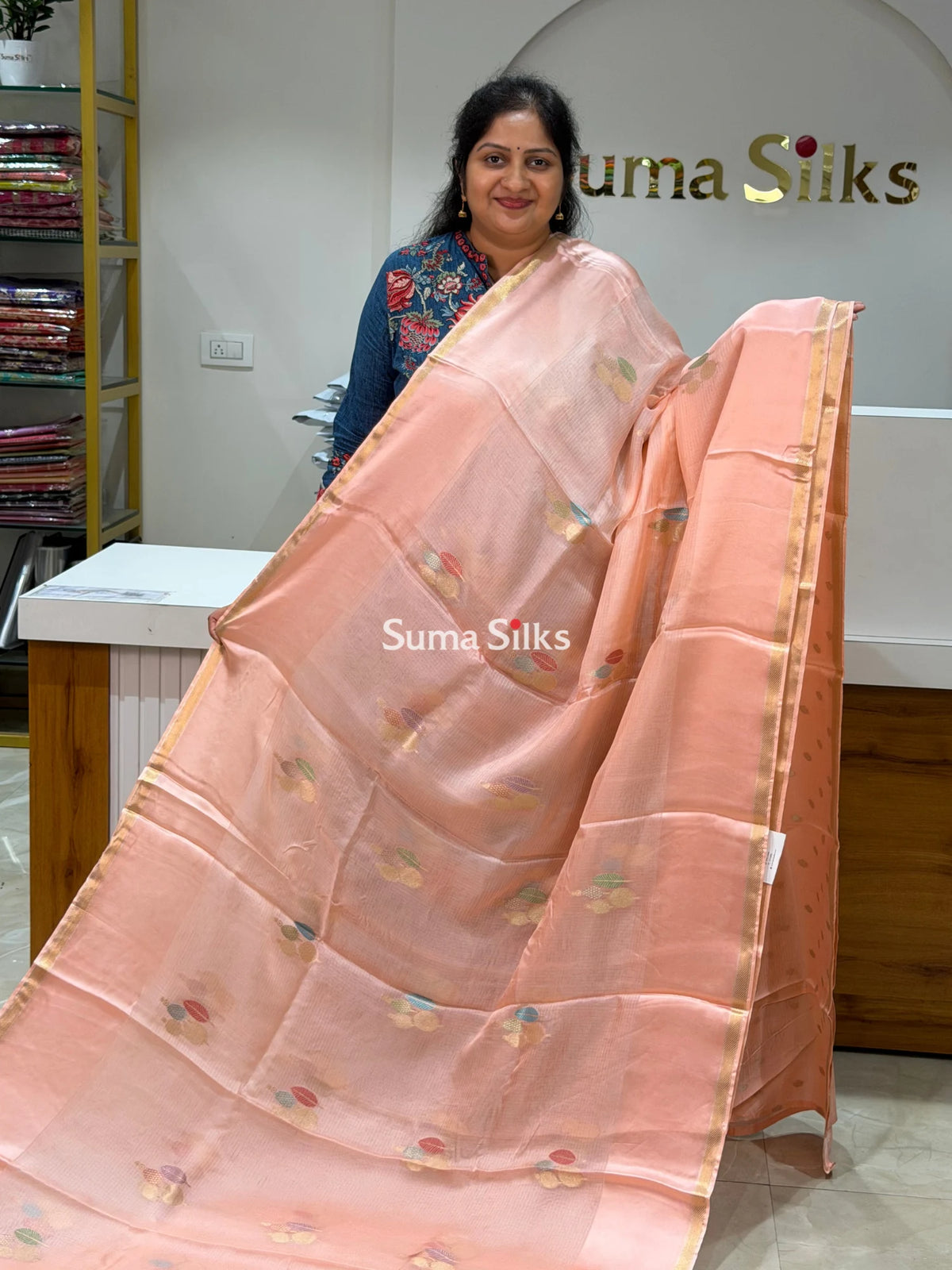 Manipuri Kota Poppins Peach