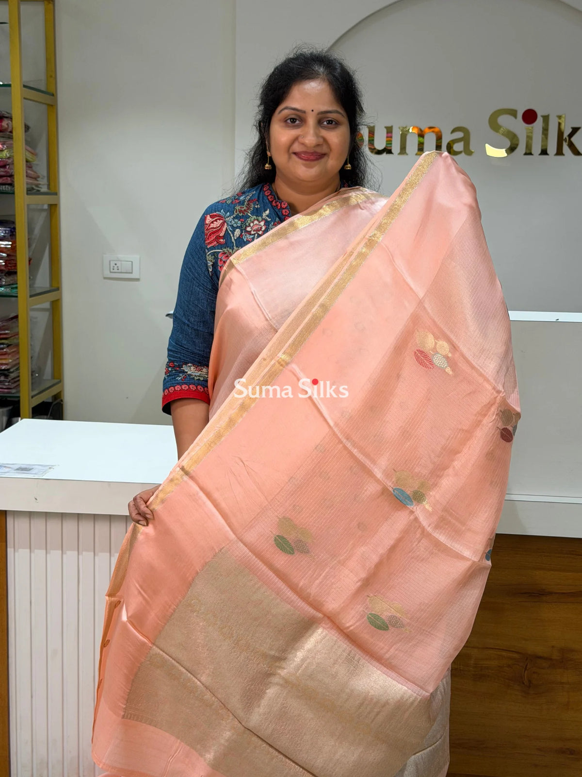 Manipuri Kota Poppins Peach