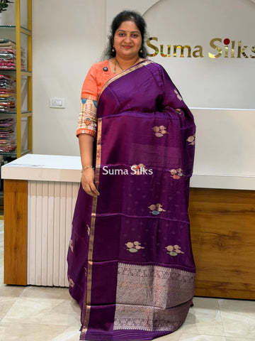 Manipuri Kota Poppins Saree Purple Color