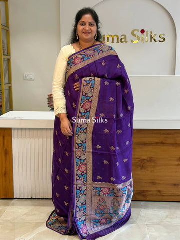 Manipuri Kota Sarees Purple Color